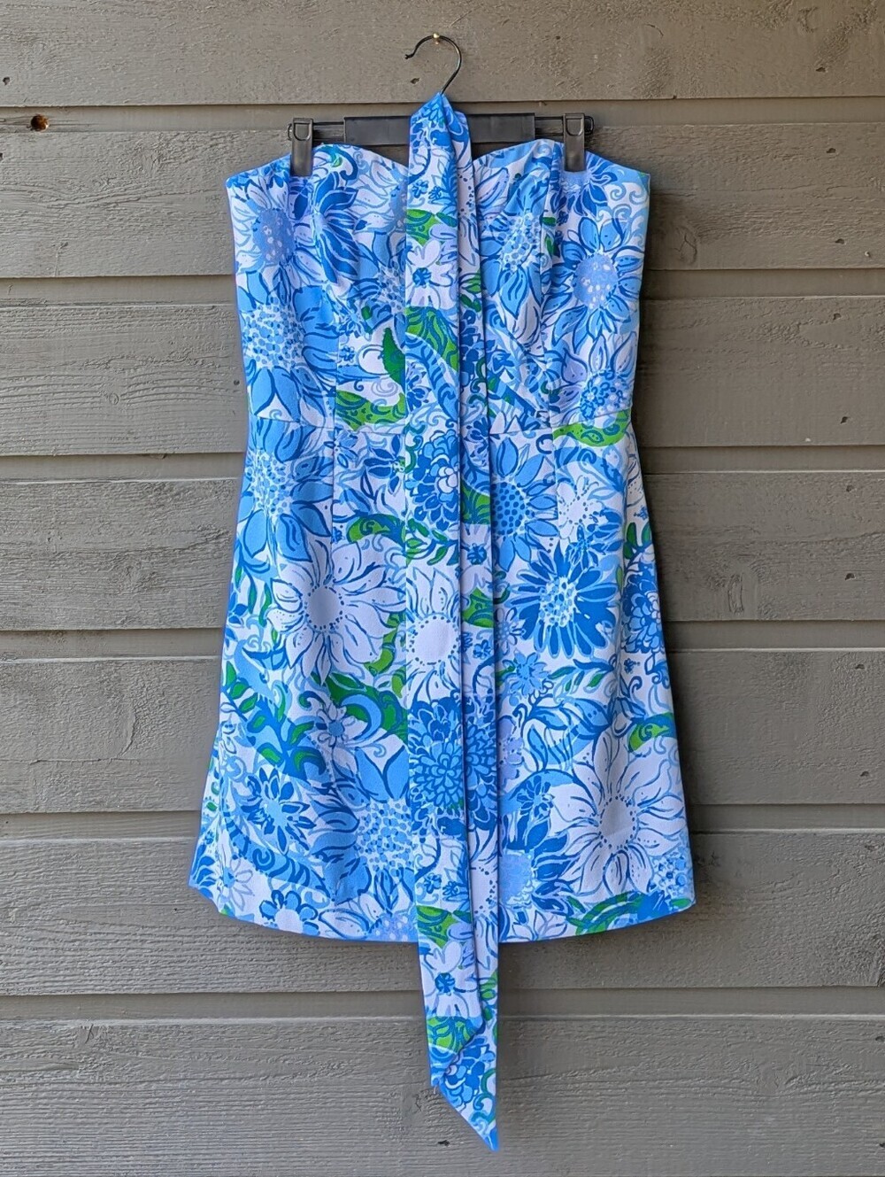 NWOT Lilly Pulitzer Kylo Strapless Skirted Romper Frenchie Blue Suns Out Size 10